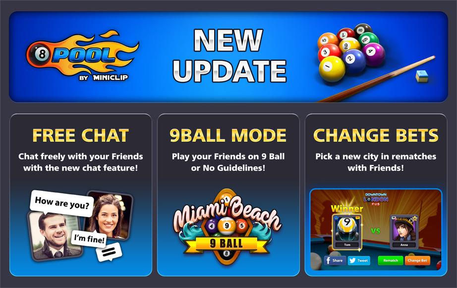 8 Ball Pool New Update: Free Chat, 9 Ball Tournament & More ... - 