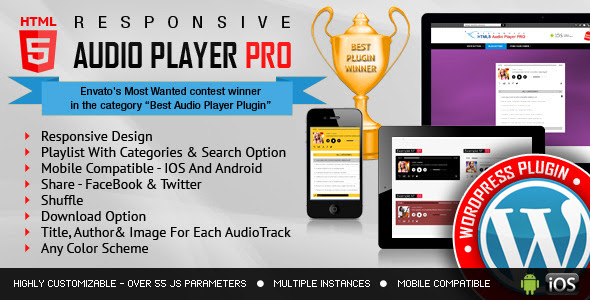 responsive html5 audio player pro wordpress plugin