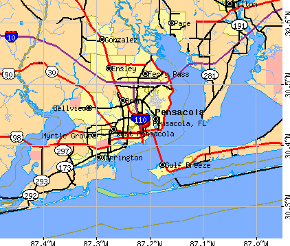 Pensacola Map Florida 2018