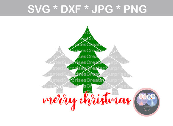 Download Merry Christmas, trees, digital download, SVG, DXF, cut ...