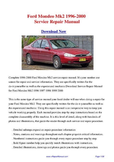 eBook Ford Mondeo Years 1992 1996 Service Repair Manual