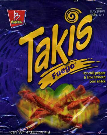 Takis Fuego - Hot Chili Pepper & Lime Flavored Corn Snack - 4 ...