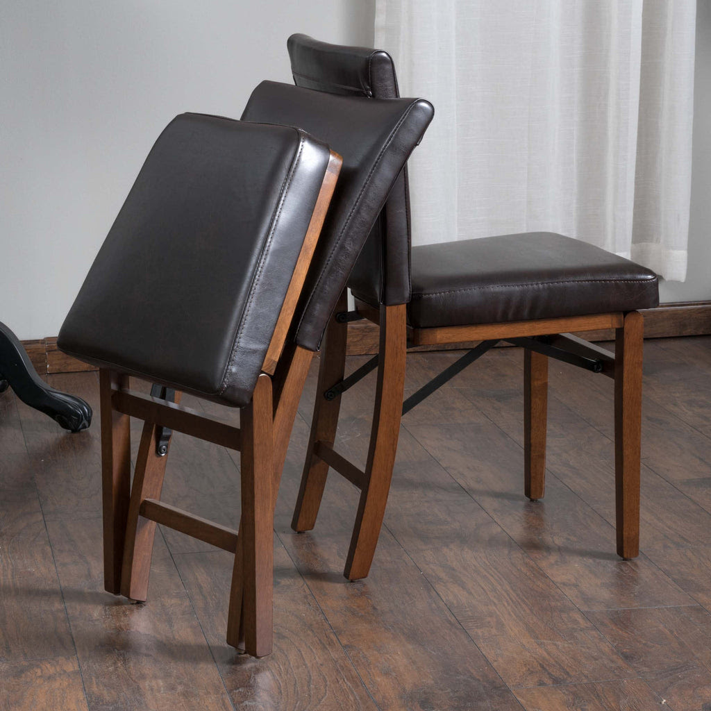 Rosalynn Brown Leather Folding Dining Chairs (Set of 2 ... A wide variety of leather folding chair options are available to you, such as appearance, specific use.