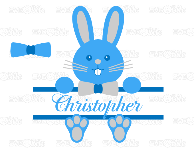 Download Sweet Boy Bunny Split With Tie Svg Dxf Png Eps Cutting Files For Cricut Silhouette And More Svgbite