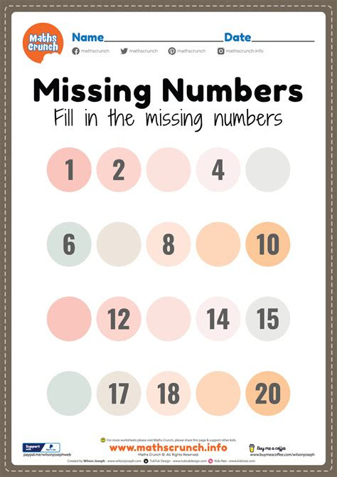  missing numbers worksheet free printable pdf for kids