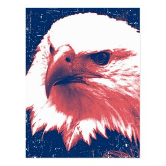 Patriotic Eagle - Grunge Art Postcard