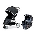 Double jogger stroller front and back