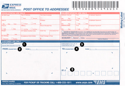 Where to put shipping label on envelope