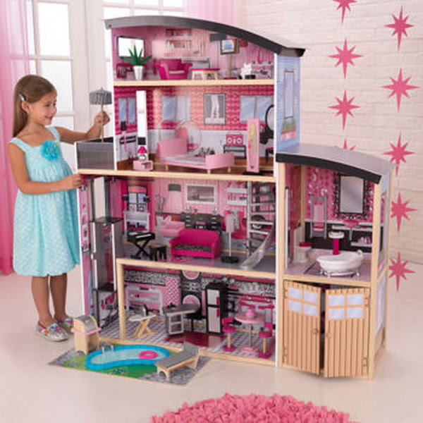 New KidKraft Sparkle Mansion 4 Story Kids Wood Doll House 