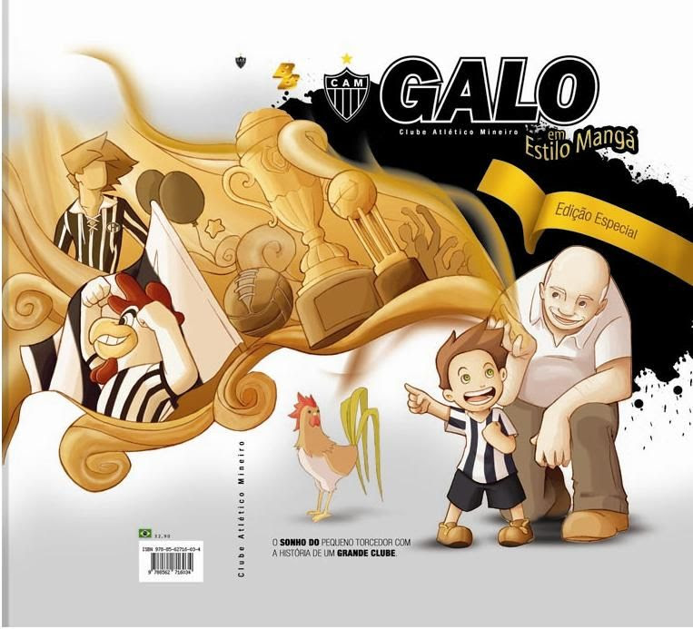 Capa do livro do Atlético-MG em estilo mangá