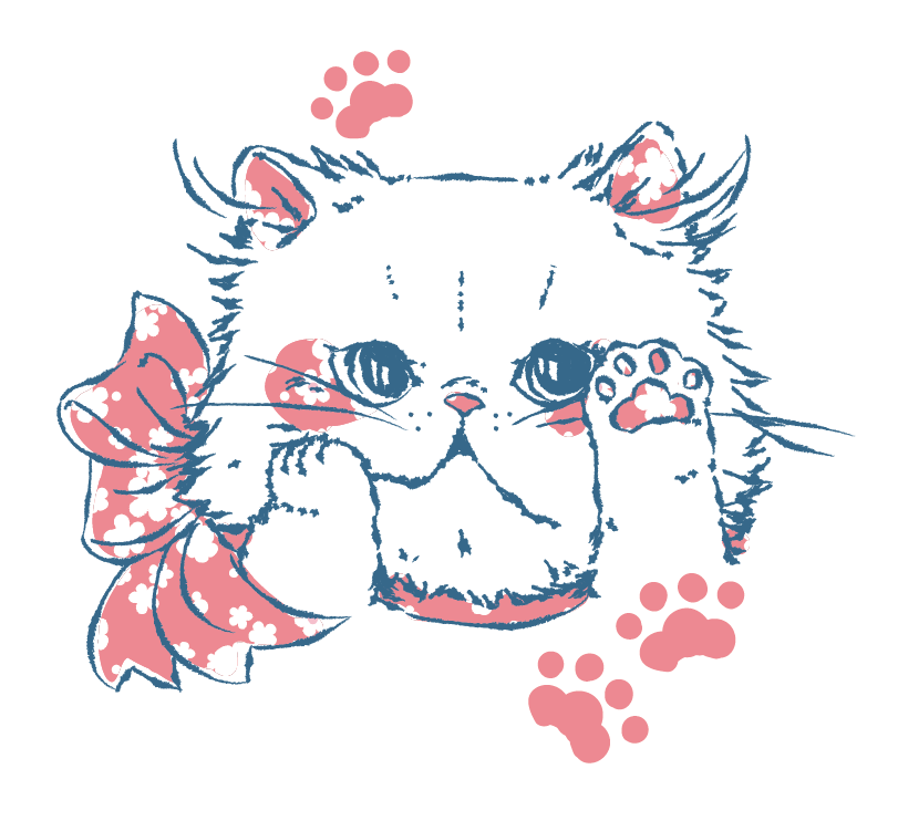 手描き風ペルシャ猫イラスト Marmare