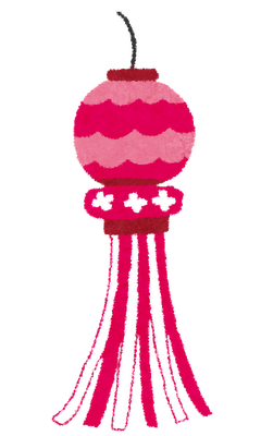 フリー素材 七夕祭りに使われる七夕飾りのイラスト素材 ピンクのかわいいデザイン
