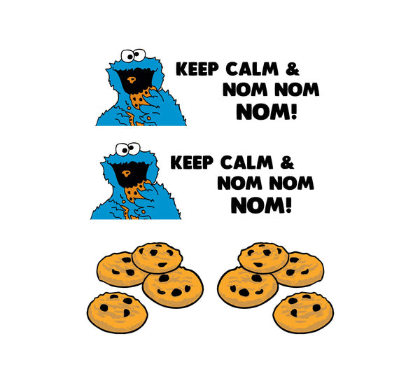 Cookie Monster Nom Nom Nom Decal Set Azvinylworks