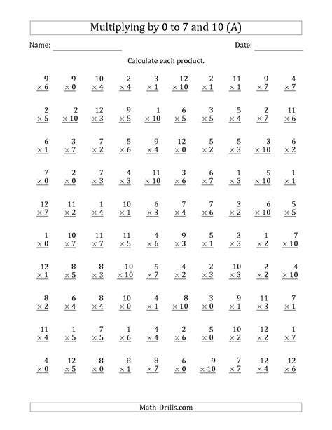  the multiplying by anchor facts 0 1 2 3 4 5 6 7 and 10 other
