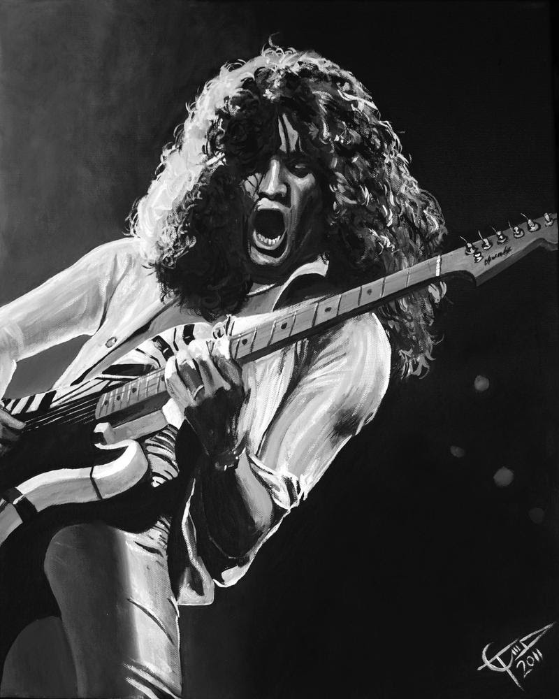 Eddie Van Halen - Black and White by ZomBieTOmmm on DeviantArt