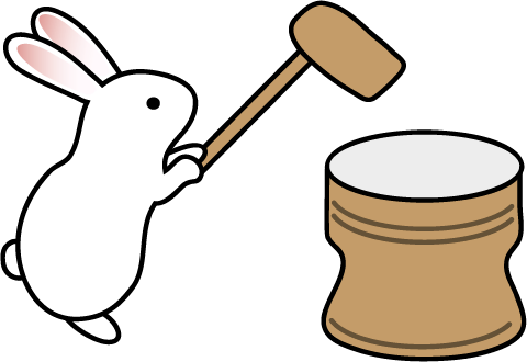 秋 お月見 餅つきうさぎのイラスト 無料イラスト フリー素材