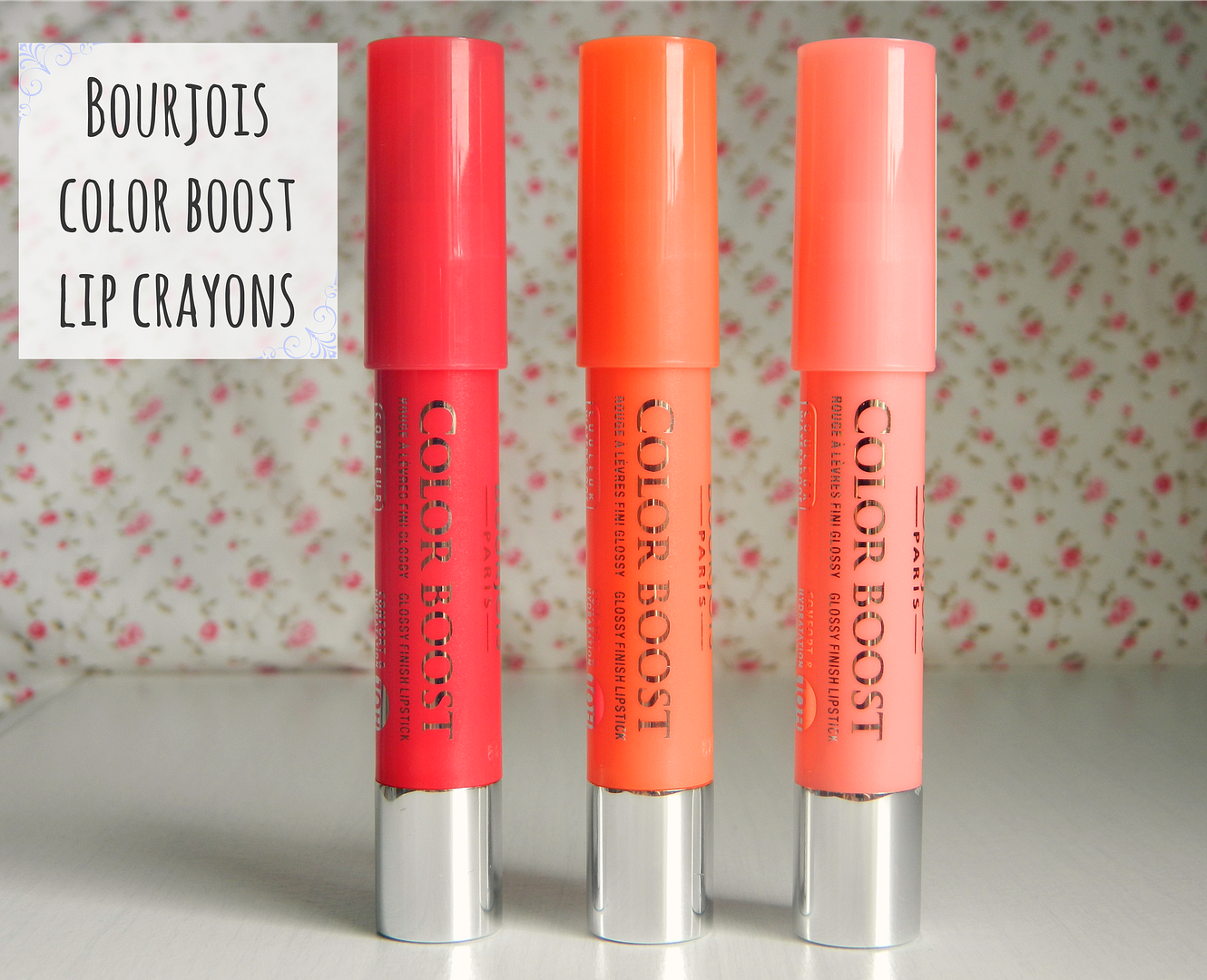 Bourjois Color Boost Lip Crayons Red Sunrise Orange Punch Peach On The Beach Review Belle-amie UK Beauty Fashion Lifestyle Blog