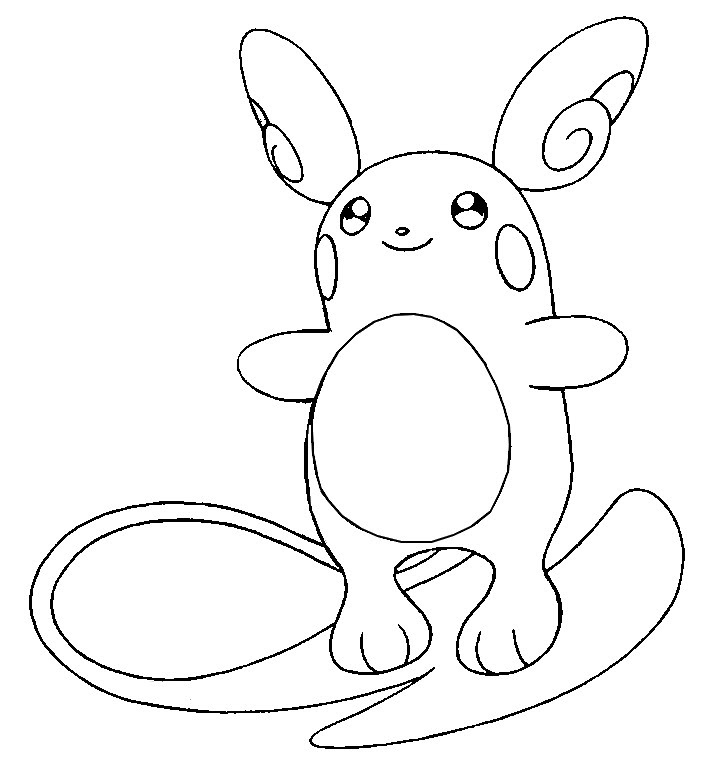 coloring page pokémon alola forms  alolan raichu 12
