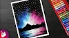 Galaxy Night Sky Oil Pastel Drawing