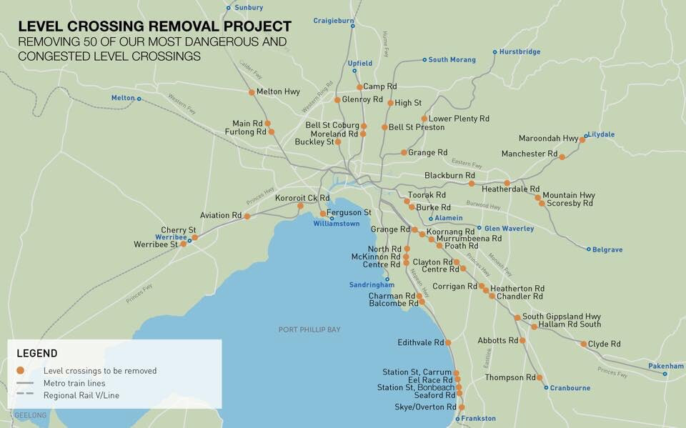 Complete List Of Level Crossing Removals Melbourne