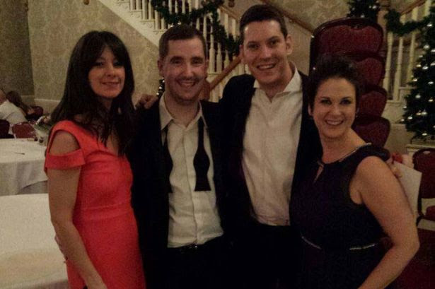 Maisie's Hope's Leanne Nellis, left, with guests at the 2014 Maisie's Hope Christmas Ball who all helped with the organisation of the event, paediatrician Andrew Villis, James Pocklington and neonatal nurse Caroline Buckley