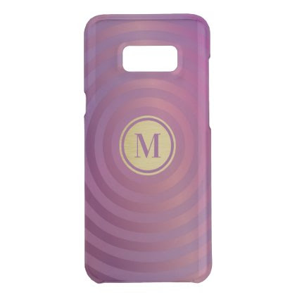 Cool Purple Designer Stripe Pattern Gold Monogram Uncommon Samsung Galaxy S8+ Case