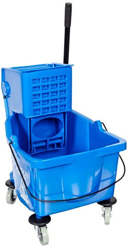 Carlisle 3690414 Flo-Pac Polyethylene Mop Bucket with Side Press Wringer, 35qt Capacity, 20-1/2