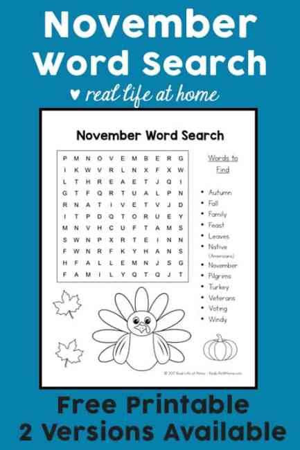 While you soak in the joyful surroundings of thanksgiving celebrations or halloween, enjoy these free word searches and find out what this fun . free printable november word search printable puzzle for kids