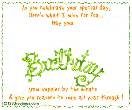 happy birthday 123 greetings. Birthday Greetings