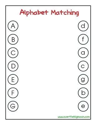 letter matching printables preschool worksheets kindergarten