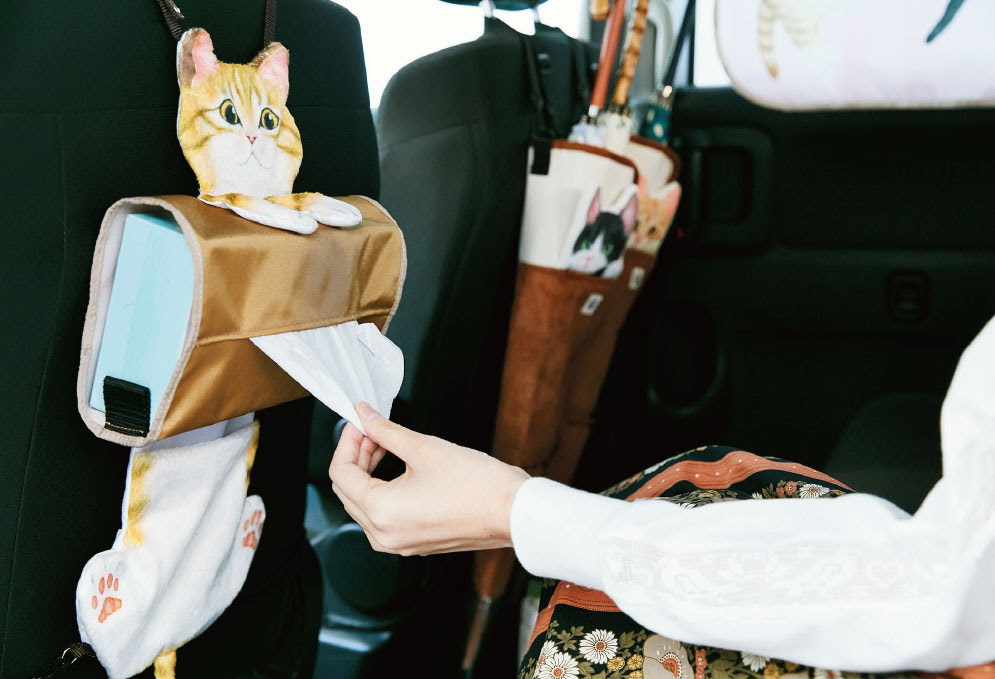 車のシートに固定できる 猫のティッシュカバー が登場 フェリシモ猫部