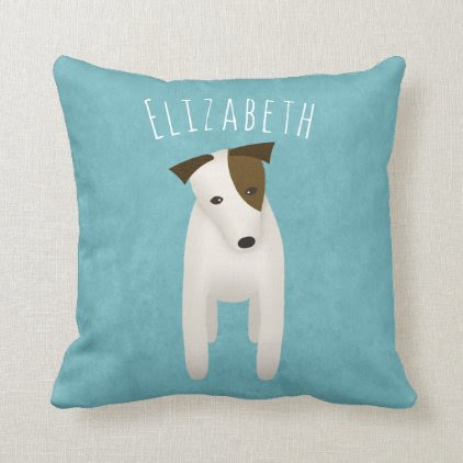 cute jack russell terrier with head tilt throw pillow