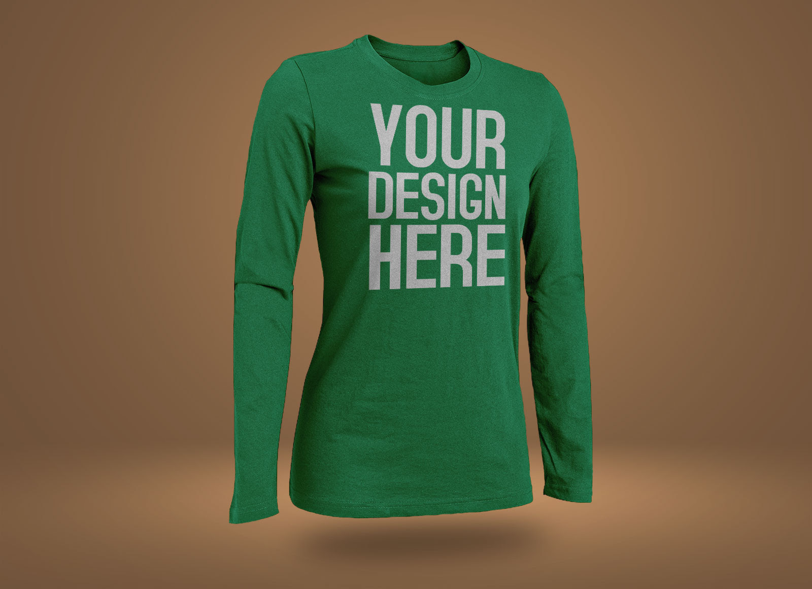 Download Free Rounded Neck Short & Long Sleeves T-Shirt Mockup PSD ...