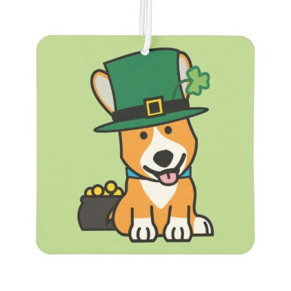 St. Patrick's Day Corgi Leprechaun Dog Puppy Doggy Car Air Freshener