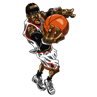 Nbaイラスト バスケイラスト アンストッパブル Nba Illustration Nba Caricature Unstoppable Allen Iverson アレン アイバーソン