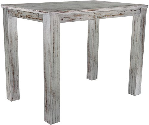 Brasil High Table 'Rio' 140 x 90 cm, Solid Pine Wood Oak Colour Shabby