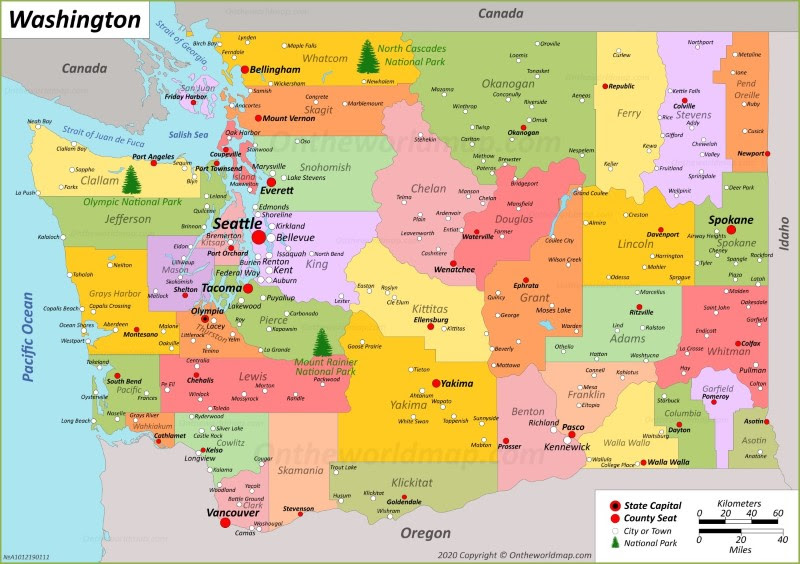 Map Of Washington State Washington State Maps | USA | Maps of Washington (WA)