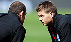 Steven Gerrard, right, could be deployed behind Wayne Rooney when England face Bulgaria at Wembley