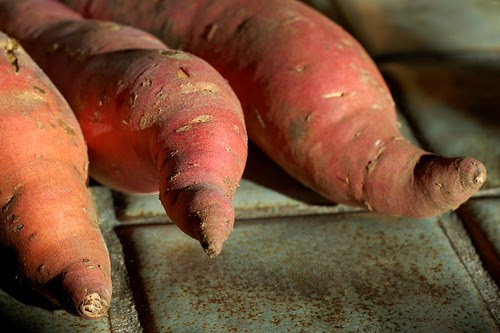 Three sweet potatoes by Eve Fox, Garden of Eating blog