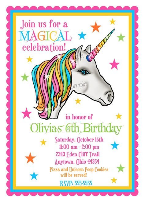 With these templates, you can easily customize and personalize your invitation to ma. unicorn invitations unicorn birthday party by littlebeaneboutique