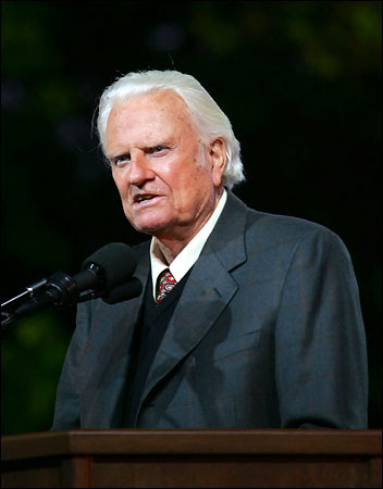 billy graham crusade. Billy Graham is on what may be