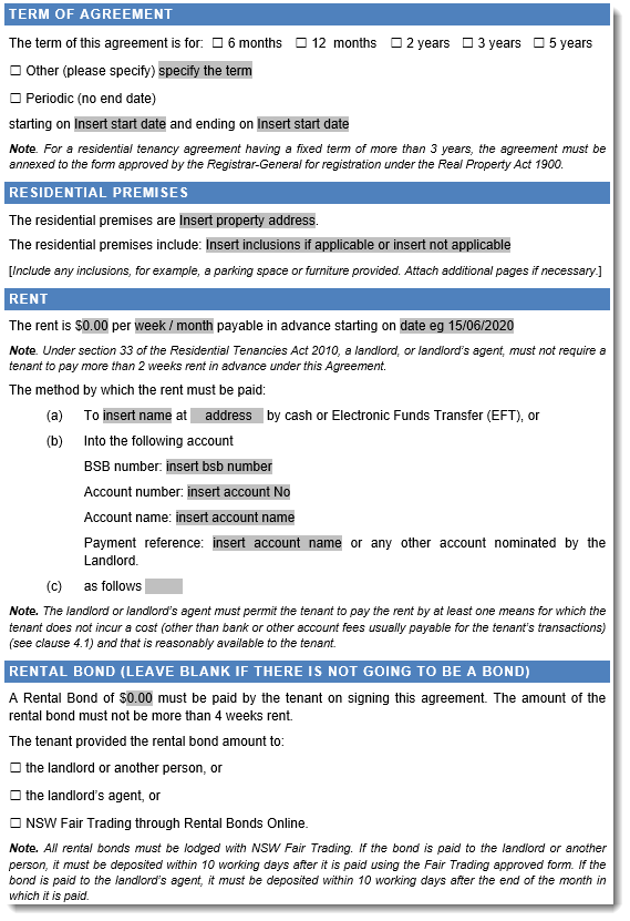 Tenancy bond