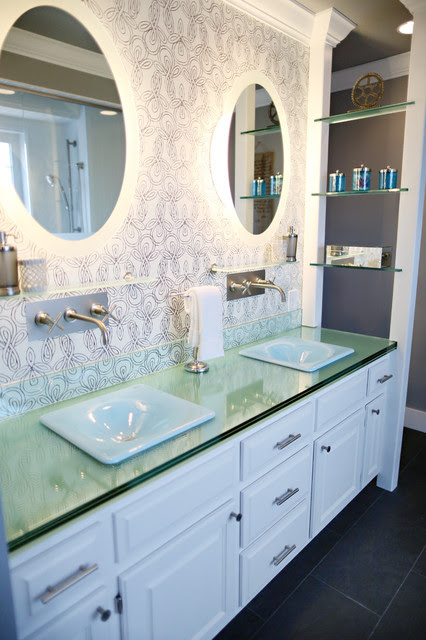 WallPaper Work For HGTV DIY Network Bath Crashers  Contemporary  Bathroom  minneapolis  by 