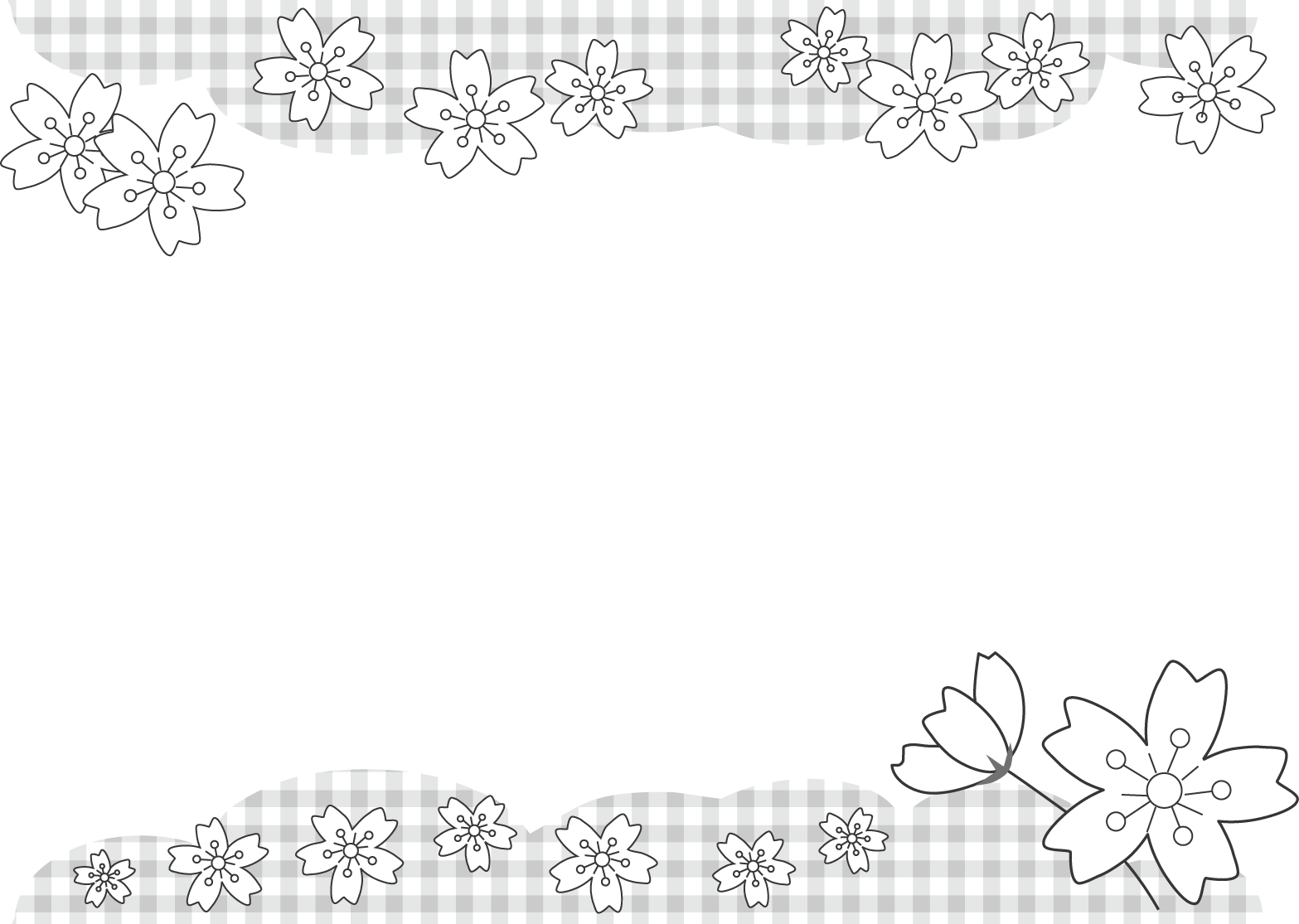 飾り枠 ライン 無料イラスト素材 桜