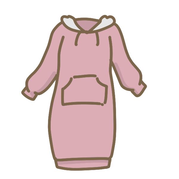パーカーワンピースのイラスト かわいいフリー素材が無料のイラストレイン