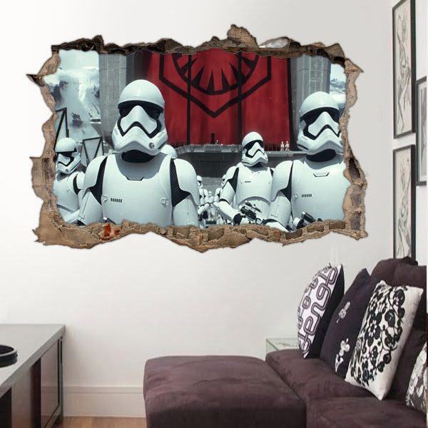 Adesivo Buraco Na Parede Star Wars Stormtroomper P 47x73cm