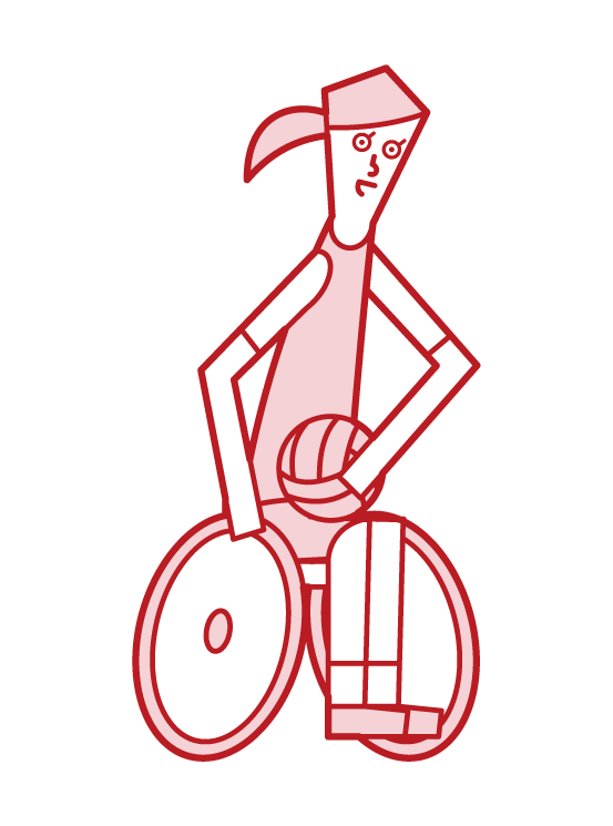 車椅子ラグビーの選手 女性 のイラスト フリーイラスト素材 Kukukeke ククケケ