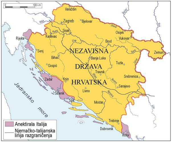ndh karta Nezavisna Država Hrvatska | Proleksis enciklopedija ndh karta
