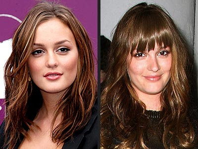 Which hairstyle do you like more? Tell us below Leighton Meester Bangs