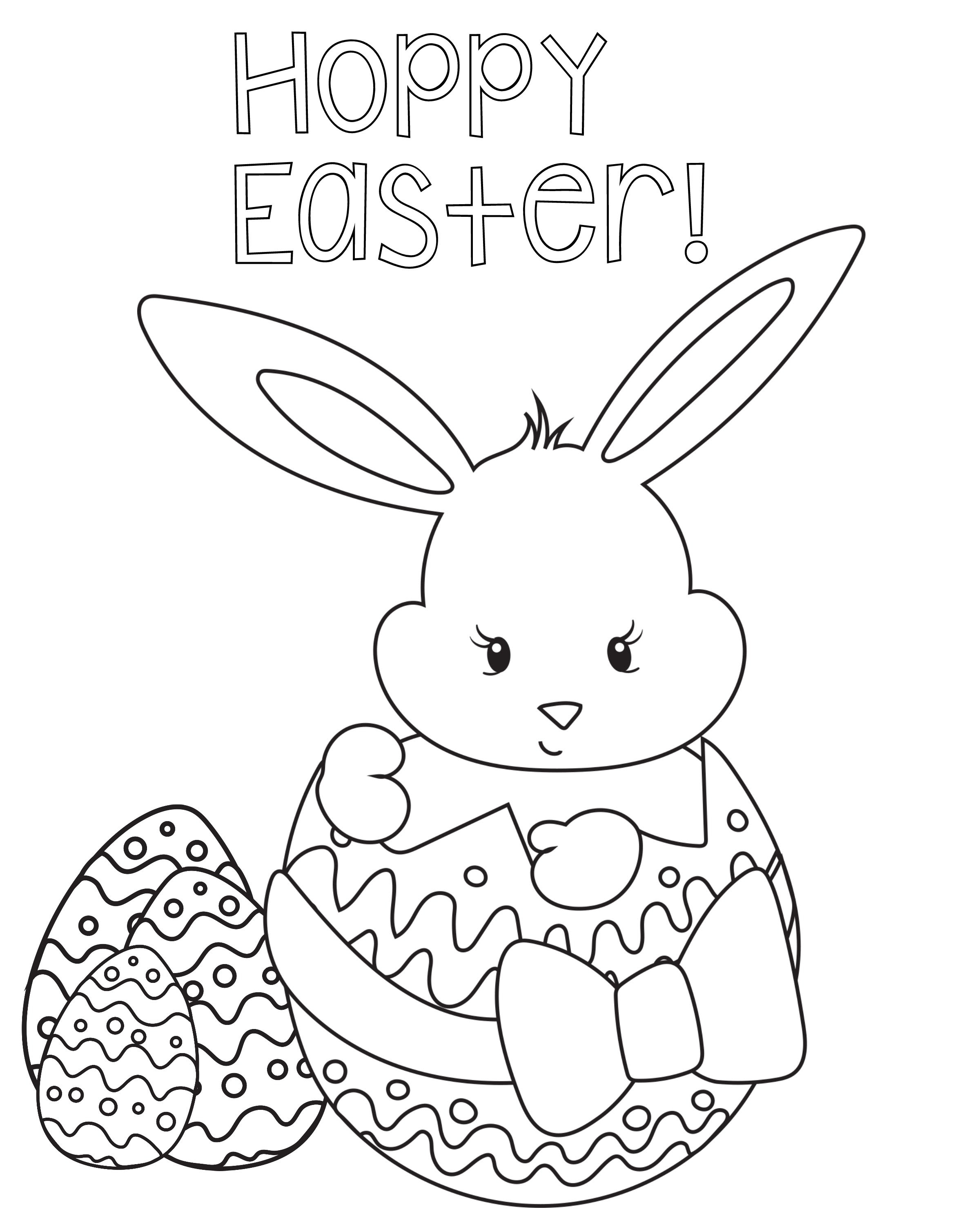 Easter Bunny Coloring Pages - Kidsuki